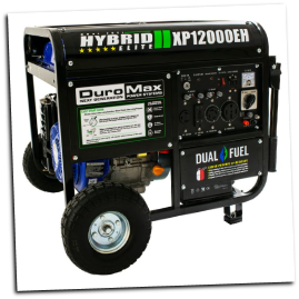 DuroMax XP12000hHX-CO Alert Gas/LP W/Elect Start Battery Wheel Kit Included 50AMP-120/240v 18hp, Eng-low oil shutdown-fuel gauge, hour meter, Auto voltage reg-wheel kit-EPA/CALIF Compliant , w/FREE SHIPPING