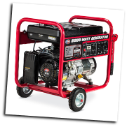 All Power America 6000E watt Recoil Start 9 HP 4 Stroke OHV Generator Low Oil Shutdwn120v Two AC duplex 120V outlets, one 120V locking plug out  Free Shipping (SKU: APGG6000)