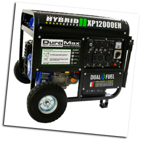 DuroMax XP12000hHX-CO Alert Gas/LP W/Elect Start Battery Wheel Kit Included 50AMP-120/240v 18hp, Eng-low oil shutdown-fuel gauge, hour meter, Auto voltage reg-wheel kit-EPA/CALIF Compliant , w/FREE SHIPPING (SKU: DuroMax XP12000HX-CO Alert Bi-Fuel Gas/LP)