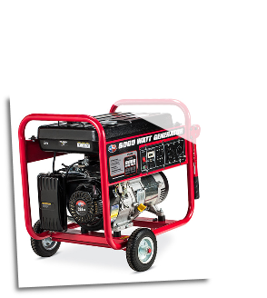 All Power America 6000E watt Recoil Start 9 HP 4 Stroke OHV Generator Low Oil Shutdwn120v Two AC duplex 120V outlets, one 120V locking plug out  Free Shipping
