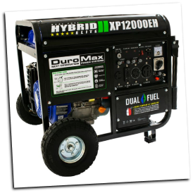 DuroMax XP12000EH Gas/LP W/Elect Start Battery Wheel Kit Included 50AMP-120/240v 18hp, Eng-low oil shutdown-fuel gauge, hour meter, Auto voltage reg-wheel kit-Compliant 49 State, w/FREE SHIPPING