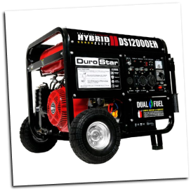 DuroStar DS12000EH 12000-Watt 18-Hp Dual Fuel HYBRID w/ Electric Start,W/Battery-120v/240v 50 Amp-AC/DCRegLow Oil Shutoff-Wheel kit-FREE SHIPPING