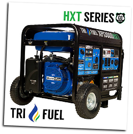 DUROMAX XP13,000 HXT-TRI-FUEL-CO ALERT GASOLINE-PROPANE-NATURAL-GAS- AUTOMATIC VOLTAGE REGULATOR-FUEL--PROPANE HOSE & REGULATOR INCLUDED-EPA/CARB -AUTOMATIC LOW OIL SHUTDOWN-ELECTRIC START-FREE SHIPPING (SKU: DUROMAX XP13000HXT TRI- FUEL GASOLINE-LP-NATURAL GAS)